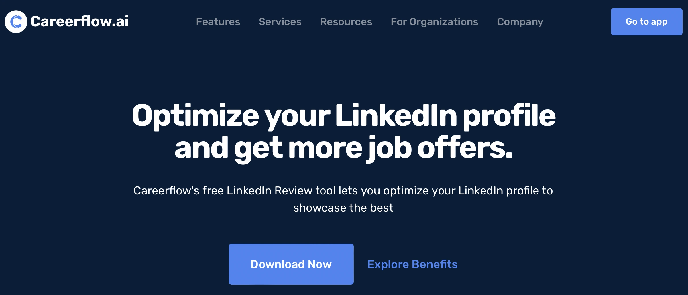 Careerflow LinkedIn Optimization Tool - homepage