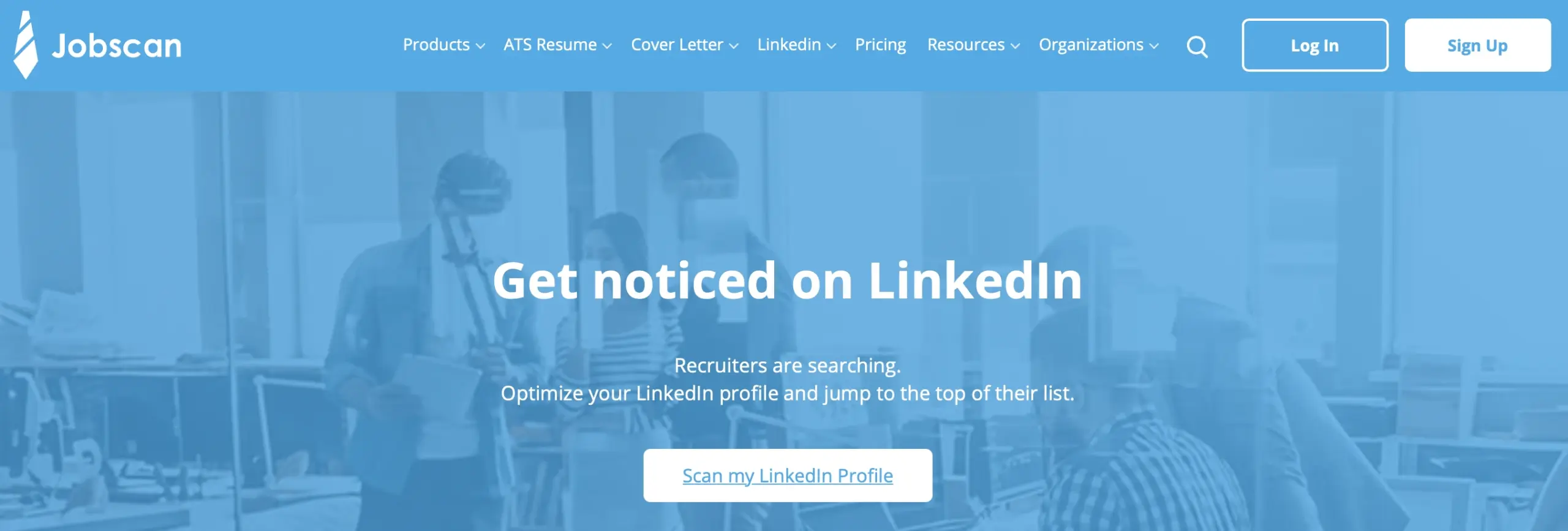 Jobscan LinkedIn Tool - homepage